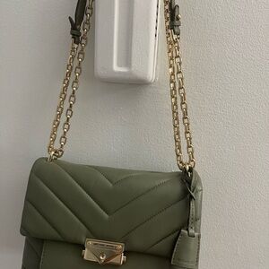 Michael Kors Sage Green Quilted Crossbody Bag